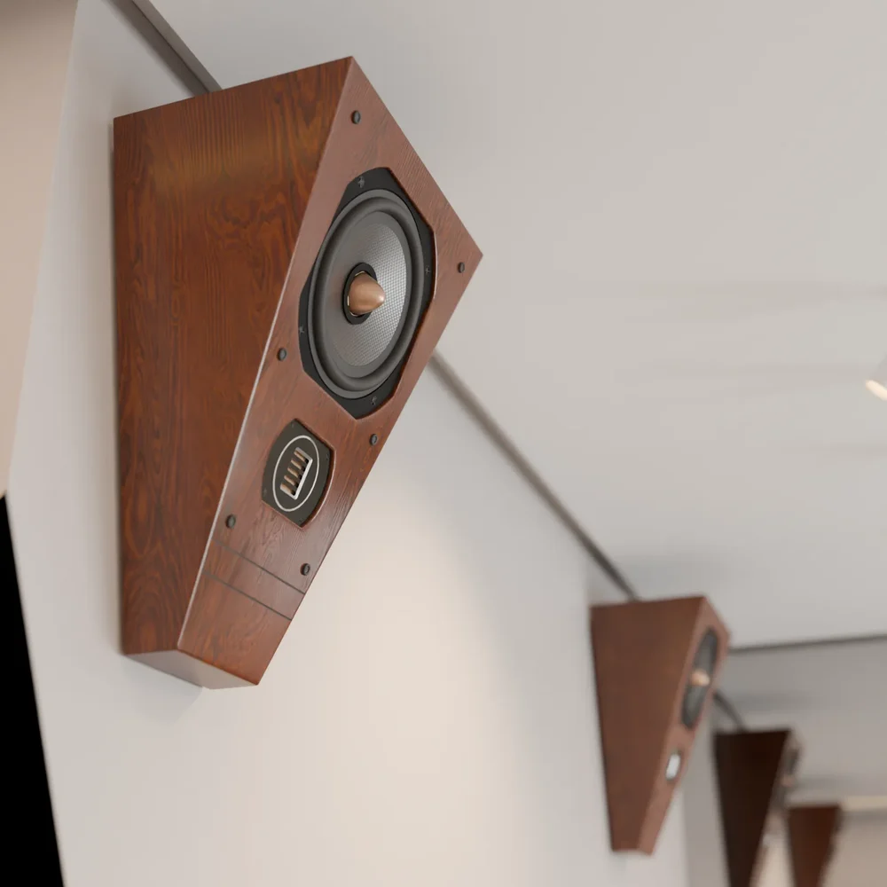 On-Wall Hi-Fi Speaker Brown Wood