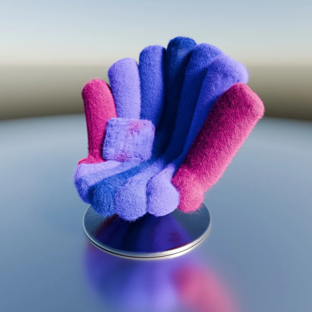 Fantastic Abstract Cozy Colorful Woolly Piped Chair