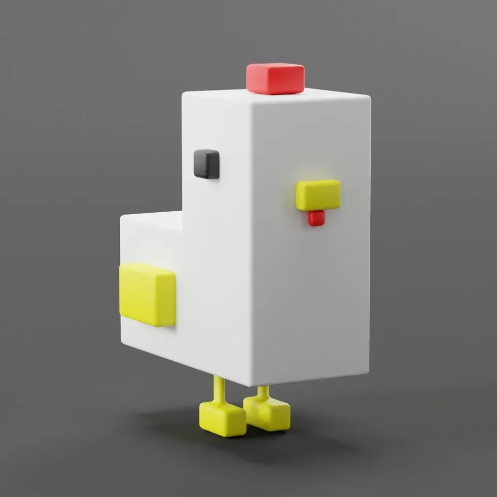 Cartoon Low Poly Chicken