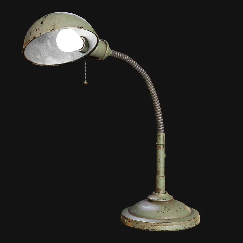 Vintage Gooseneck Desk Lamp Green