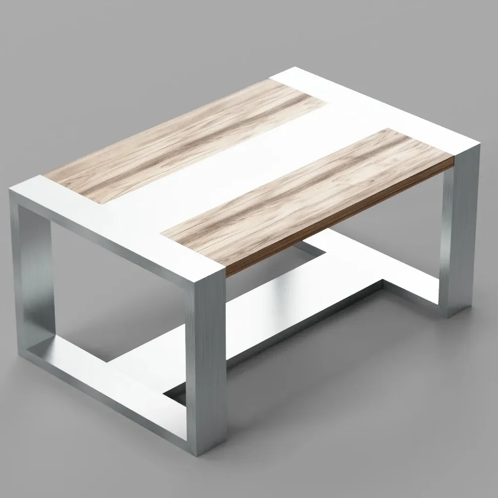 Modern Metal And Wood Coffee Table