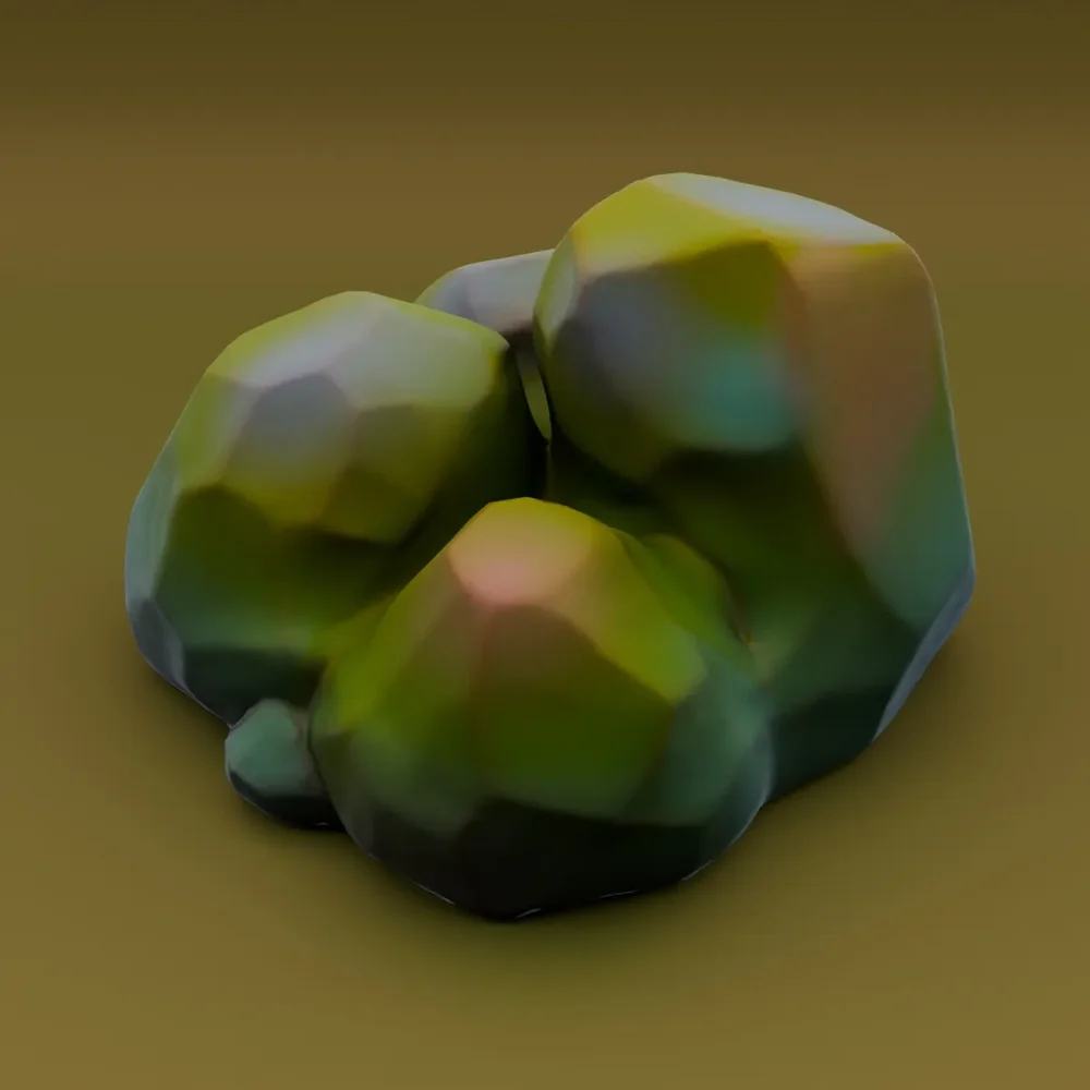 Stylized Rock Cluster-Light Green
