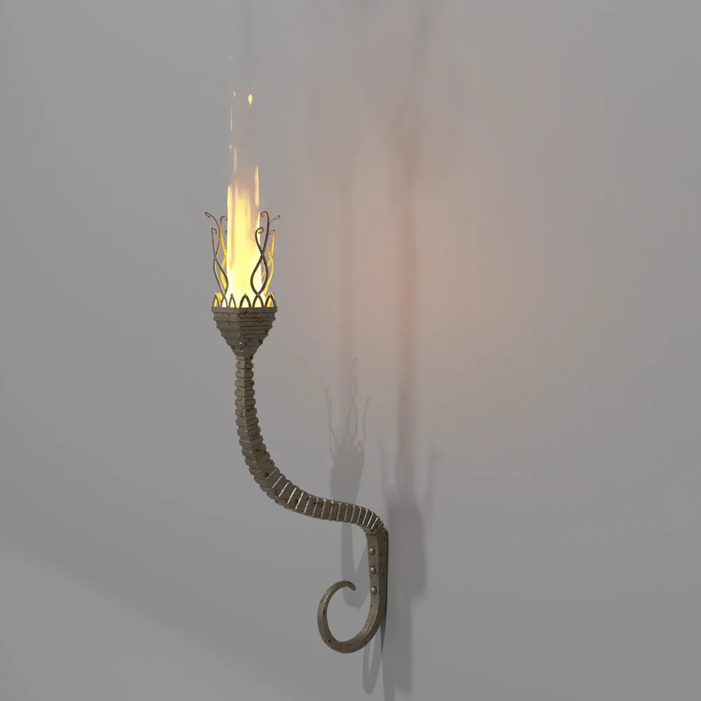 Fantasy-Style Iron Wall Torch