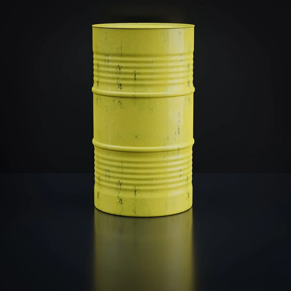 Yellow Barrel, Drum Or Cask