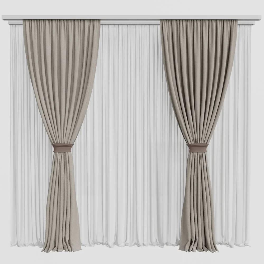 Gd Silk And Cotton Curtain Set