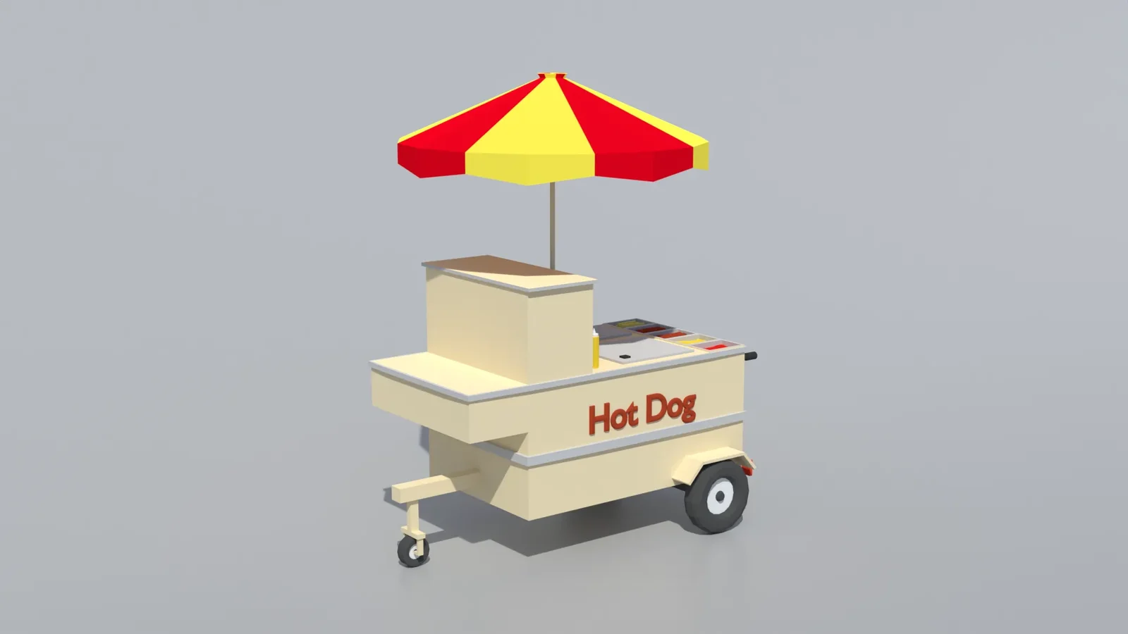 Low Poly Hot Dog Cart