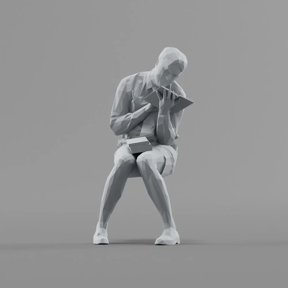 Lowpoly Male Sitting