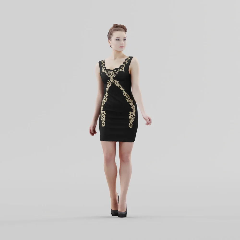 Woman In Black Dress