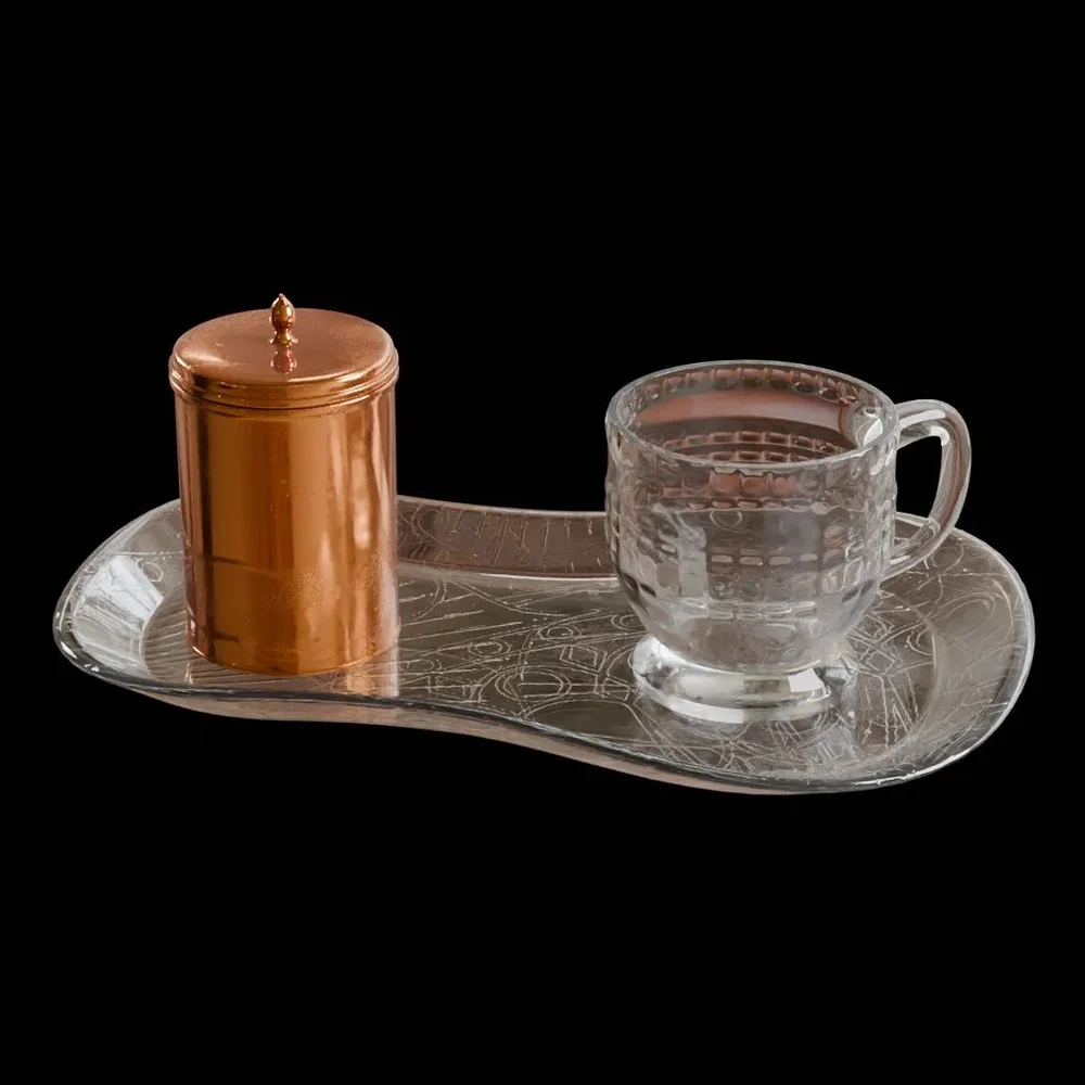 Glass And Tray Set