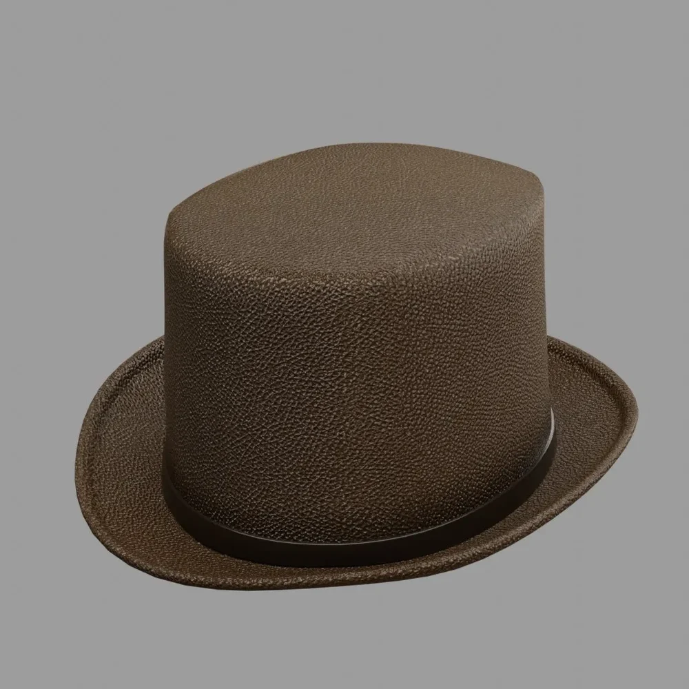 Leather Brown Top Hat
