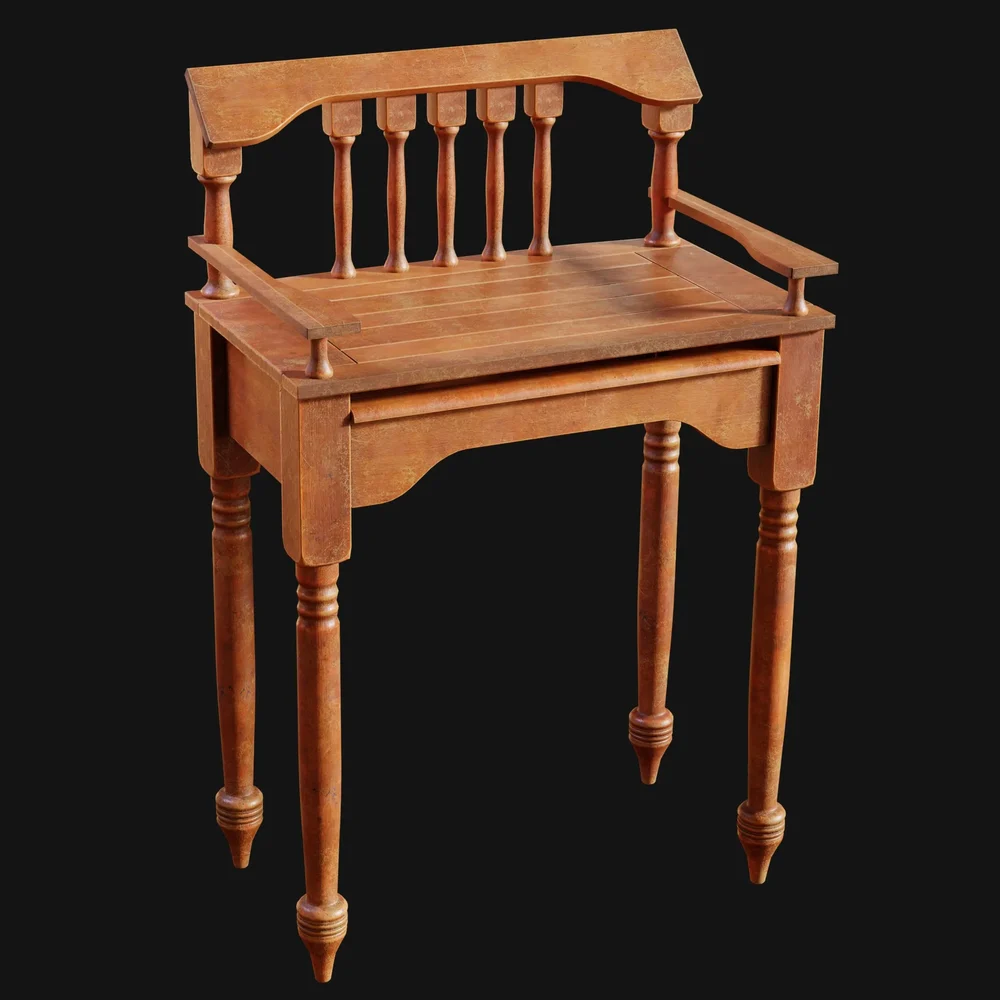 Unusual Rustic Galleried Side Table