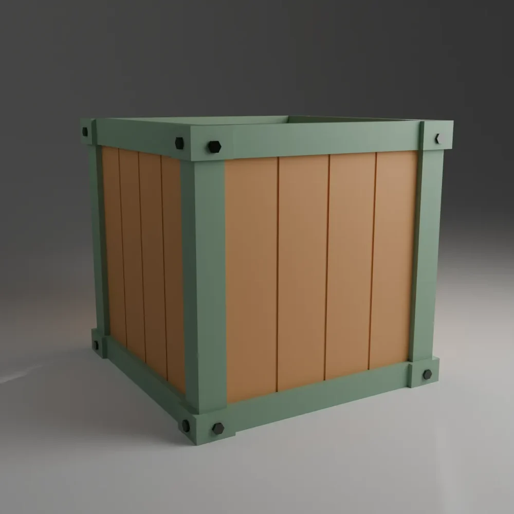 Low Poly Reinforced Storage Crate