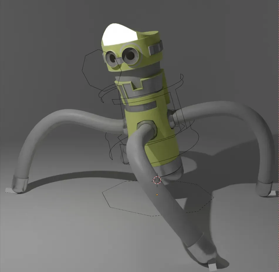 Cylindrical Robot - Riiged+Animated