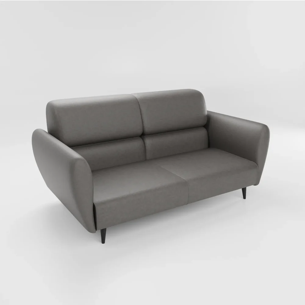 Modern Leather Sofa - Grey