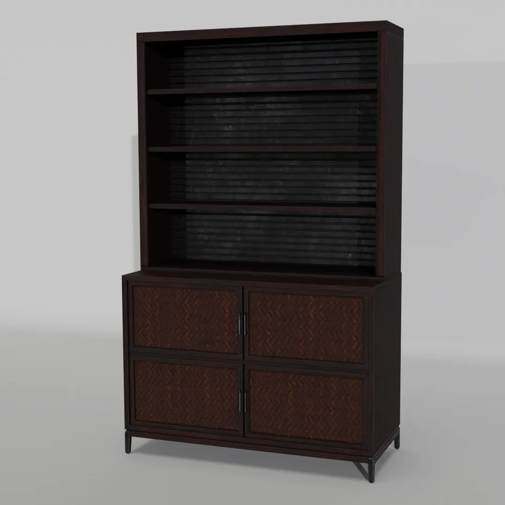 Dark Wood Shelf Cabinet