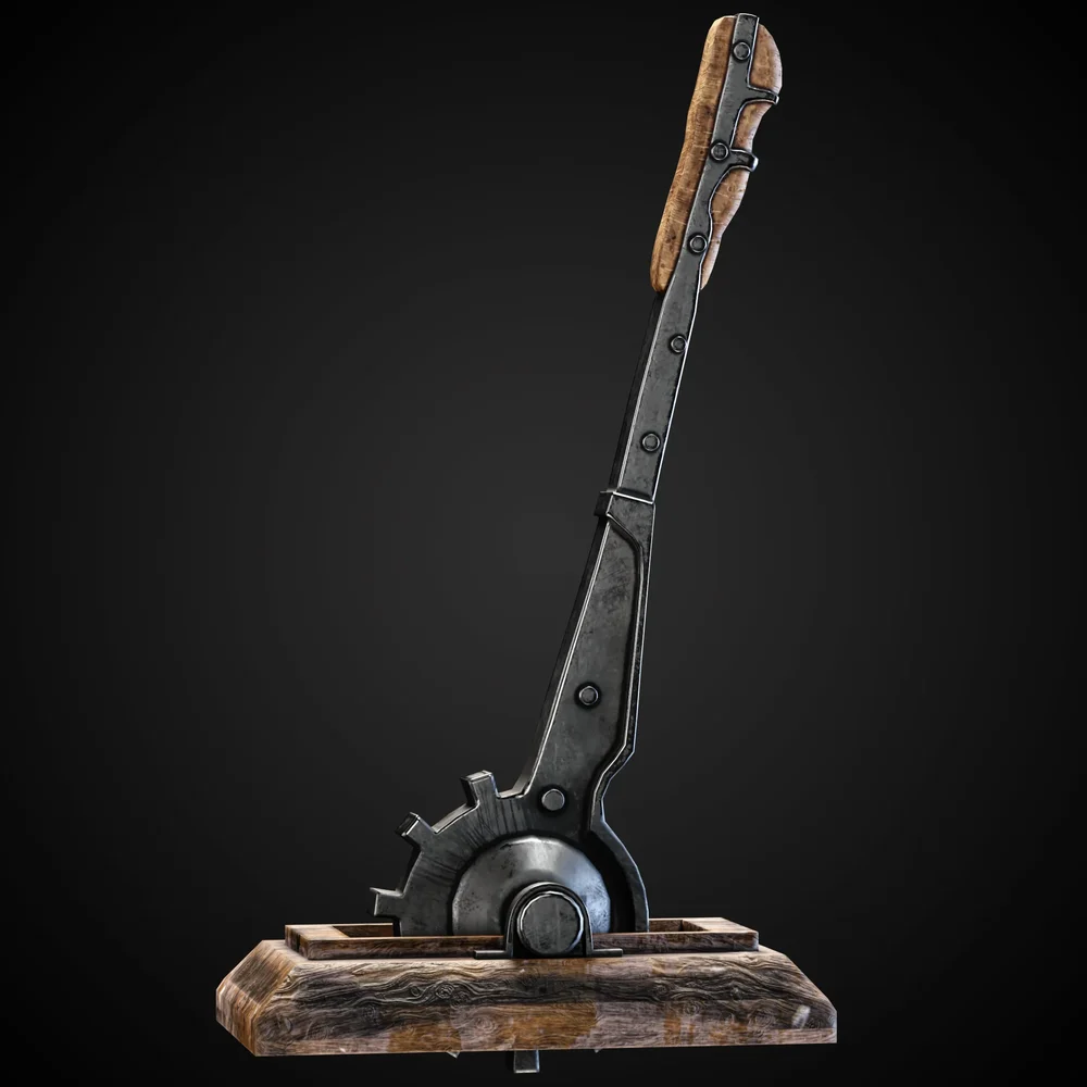 Mechanical Lever Game-Ready + 4k Textures | Blenderkit Series
