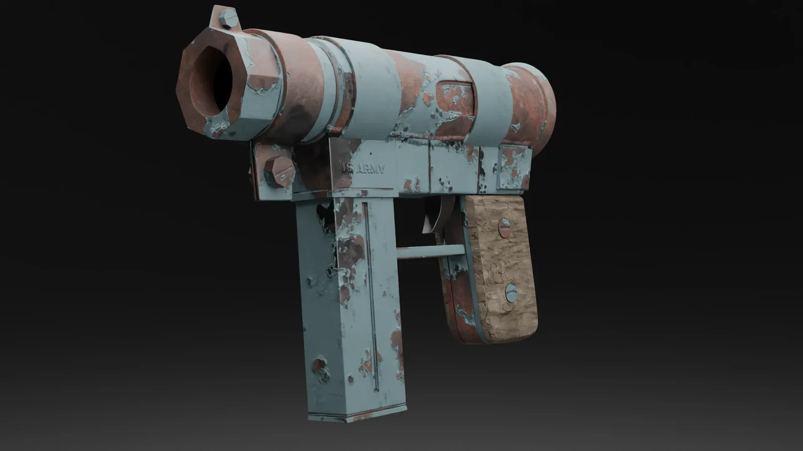 Old Stylized Us Army Gun