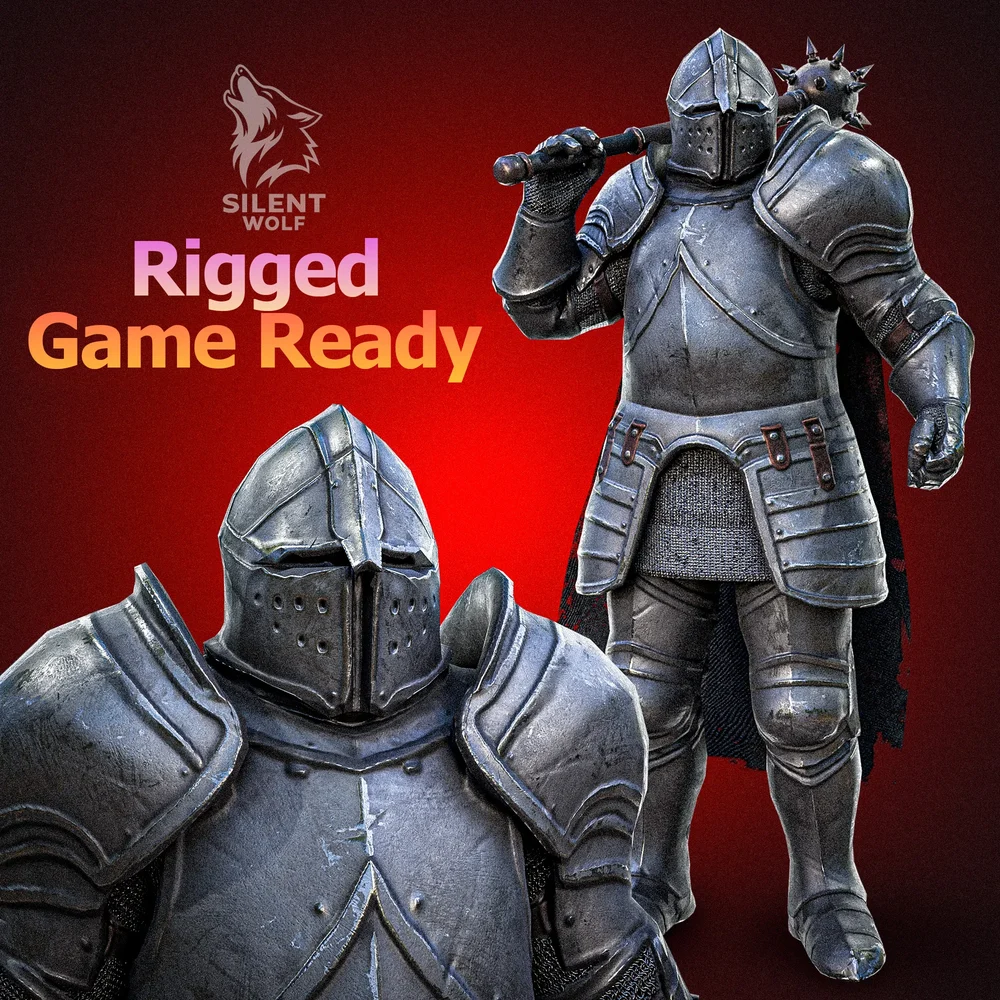 Medieval Knight-Rigged-Animated