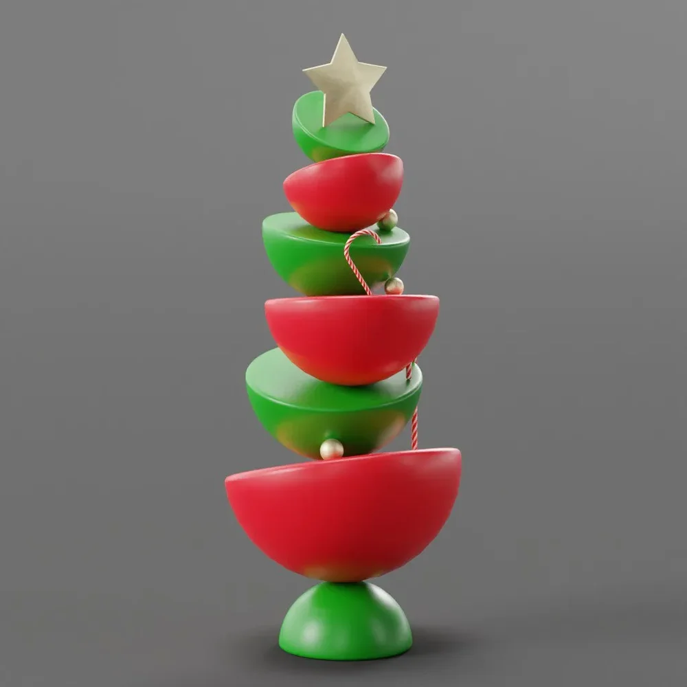 Red Green Dome Christmas Tree