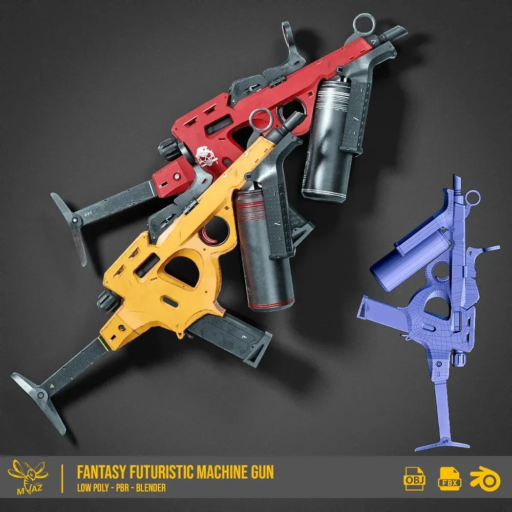 Fantasy Futuristic Machine Gun