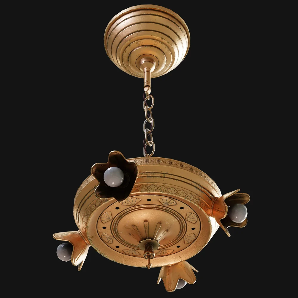 Petal-Shade Pan Chandelier Ornate