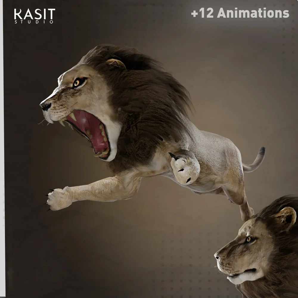 Lion Animated Rigged (Male)