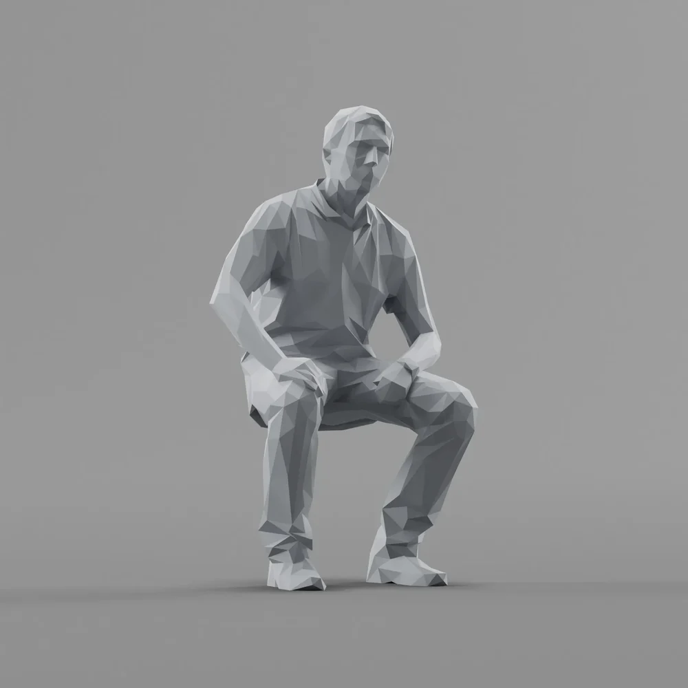 Lowpoly Male Sitting