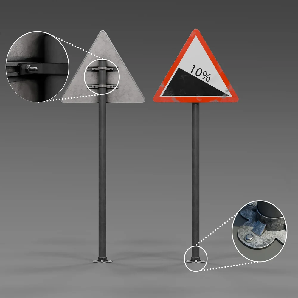 Sign Steep Incline