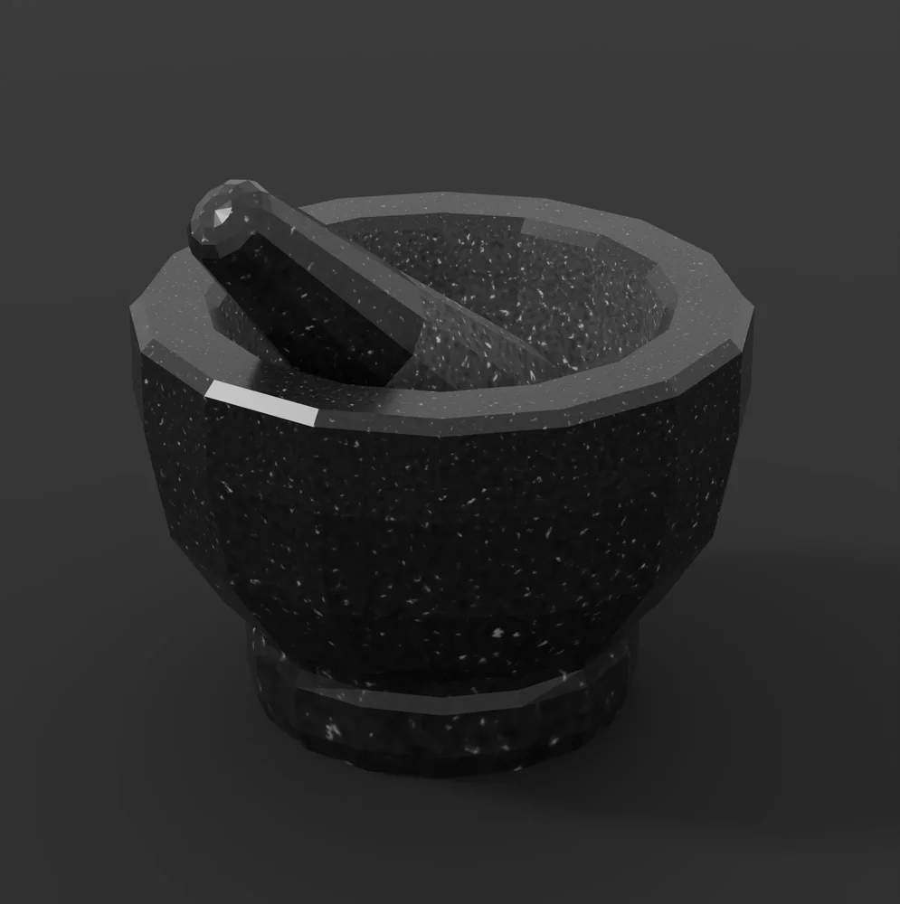 Low Poly Mortar And Pestle