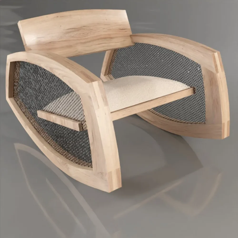 Wire Large Rocking Armchair