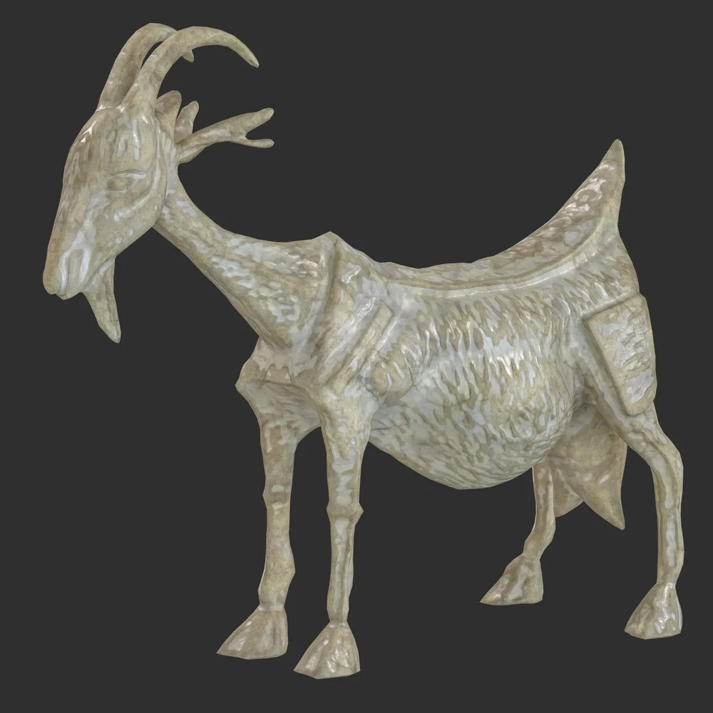 Ancient Goat Marble Statue
