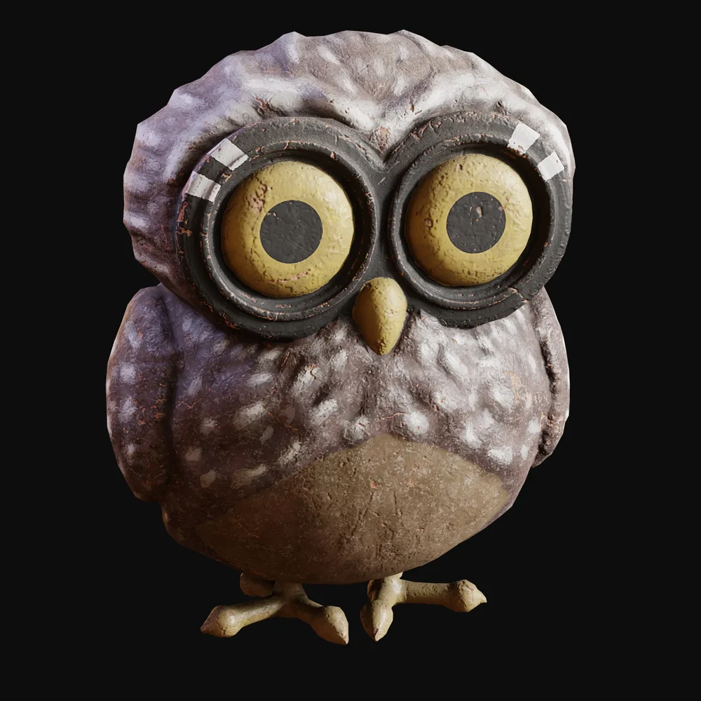 Cute Athens Owl Statue Brown