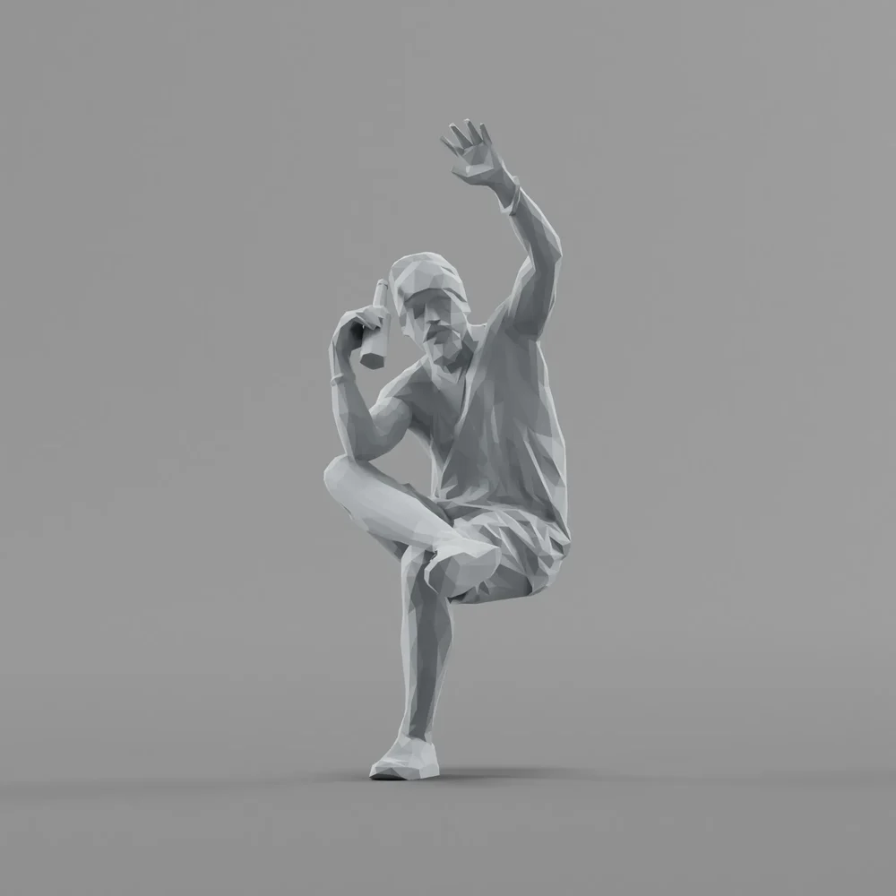 Lowpoly Male Sitting