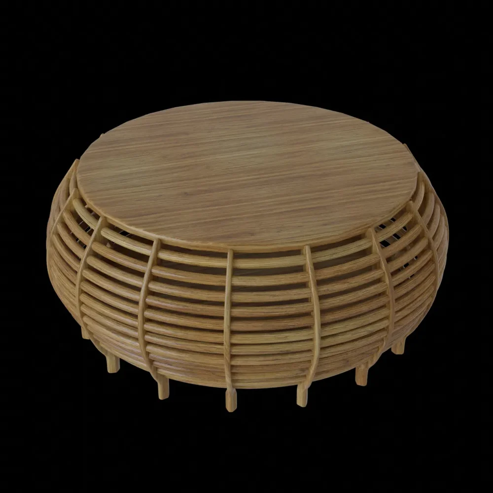 Circular Wooden Modern Coffee Table