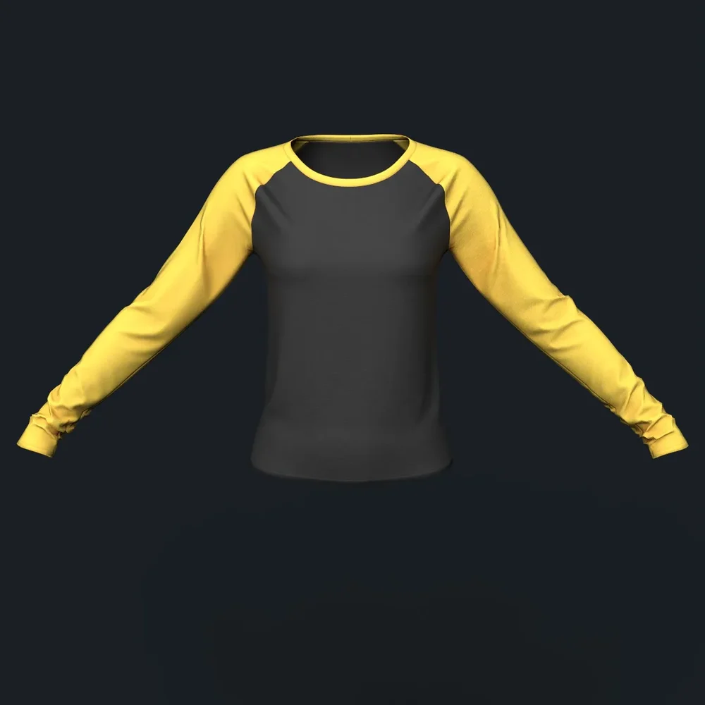 Black & Yellow Long Sleeve Raglan Shirt