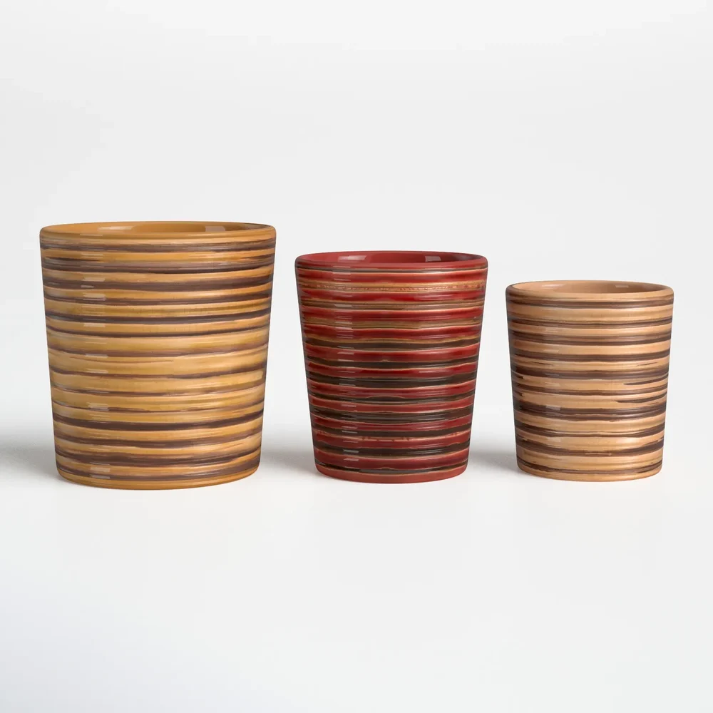 Striped Ceramic Cups Set