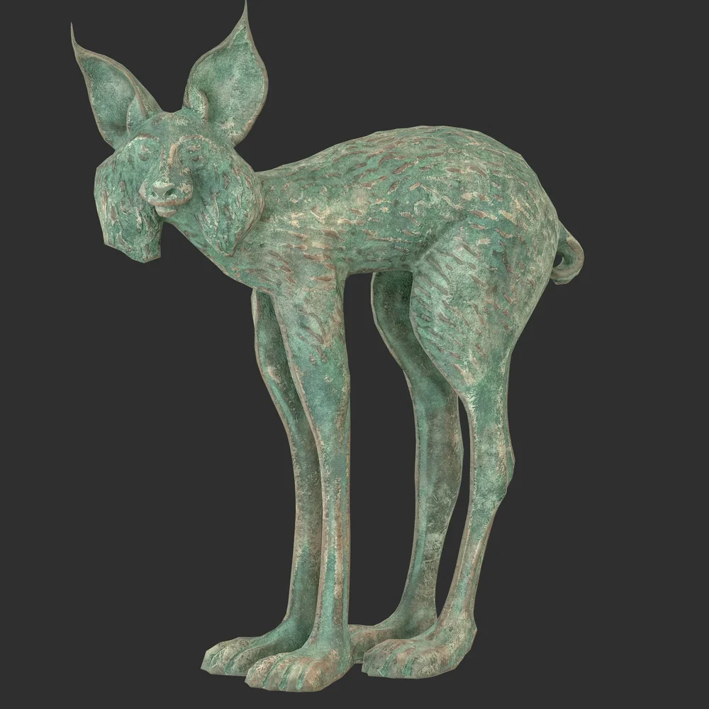 Lynx Oxydated Statue