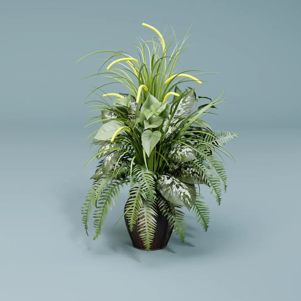 Greens & Cattails Planter