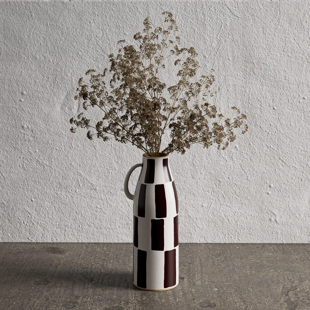 Ceramic Vase With Dried Flowers