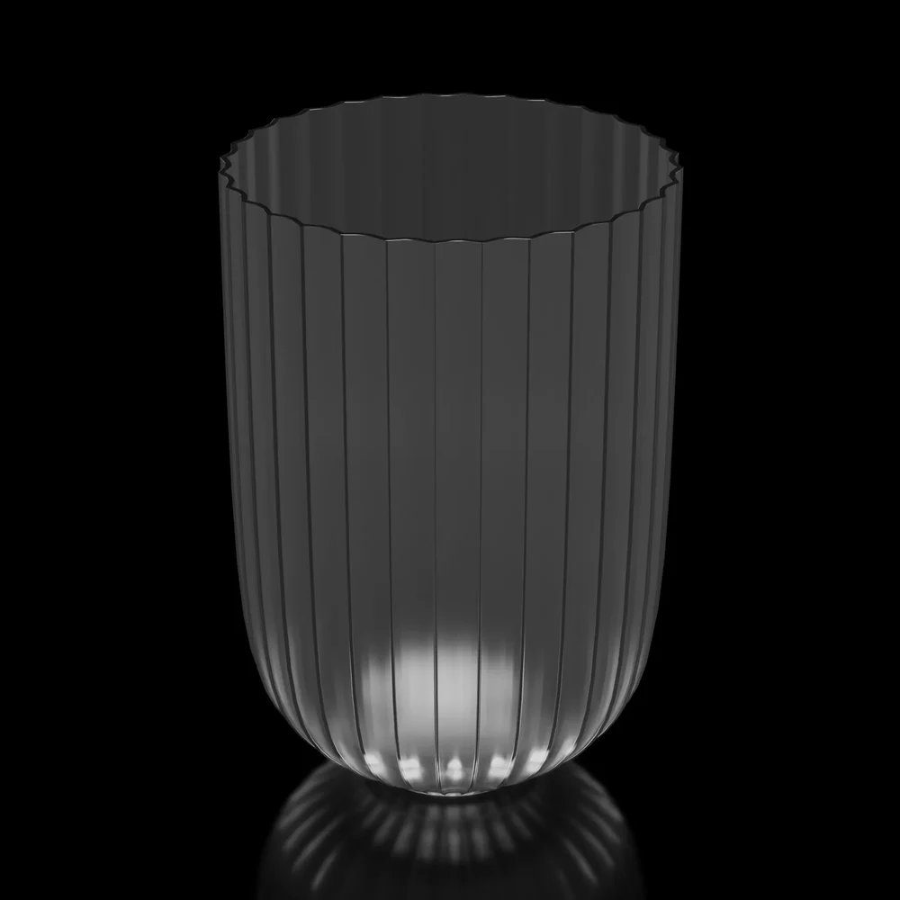 Modern Ribbed Glass Vase