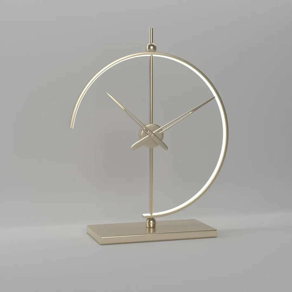 Brass Futuristic Led Table Clock