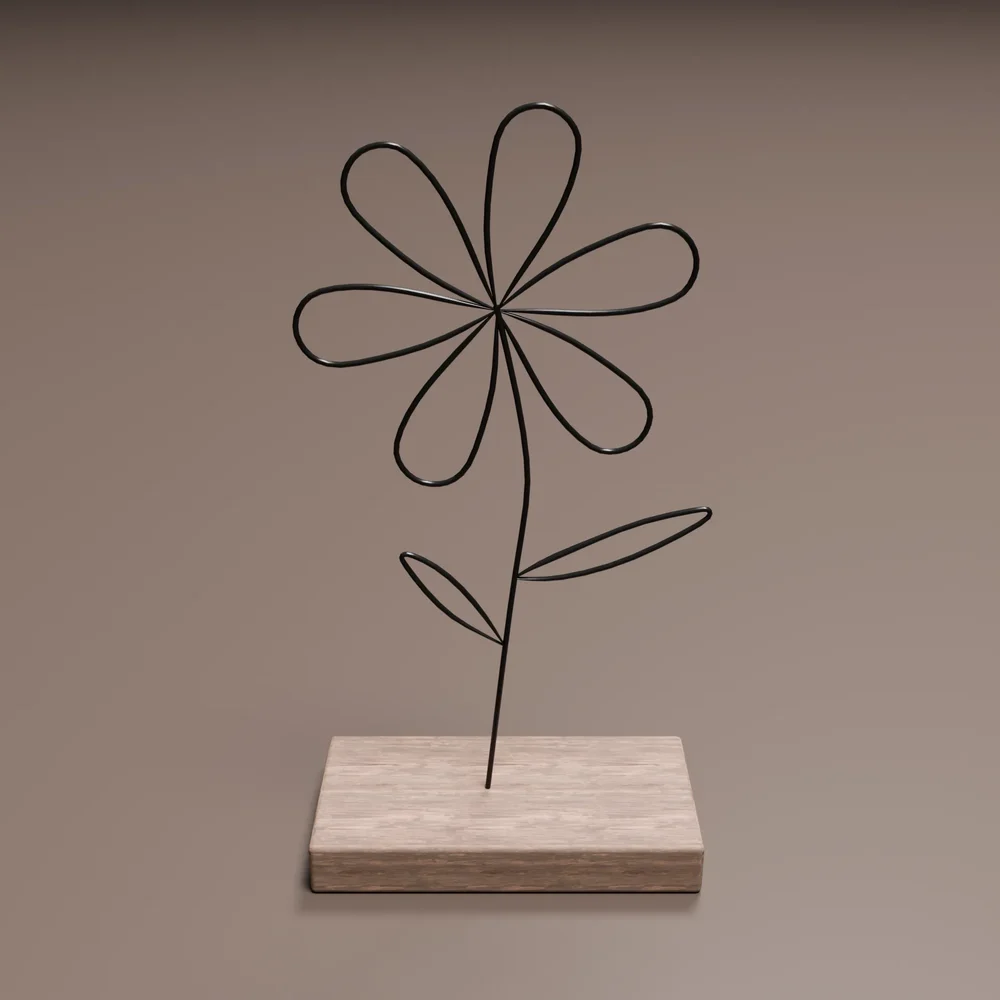 Simple Lowpoly Flower Stem Sculpture