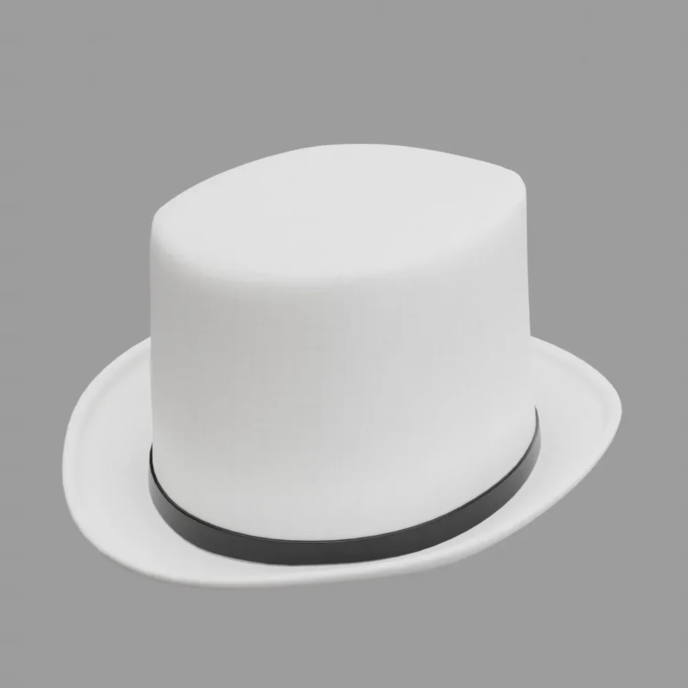 White Fabric Top Hat