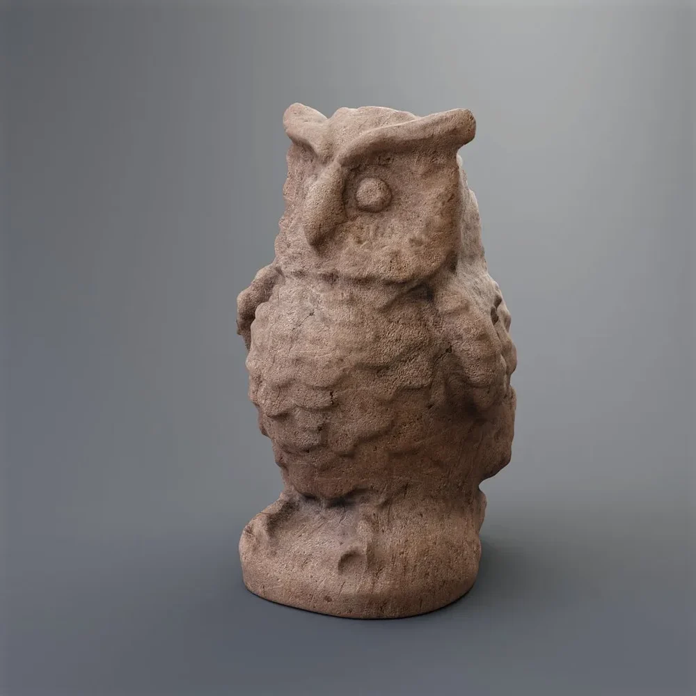 Terracotta Owl Sculpture