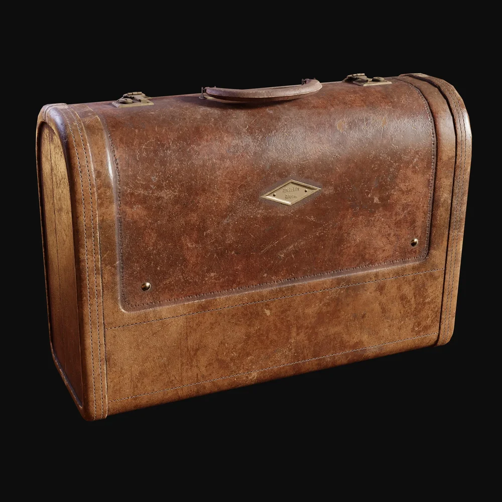 Vintage Rigid Leather Suitcase