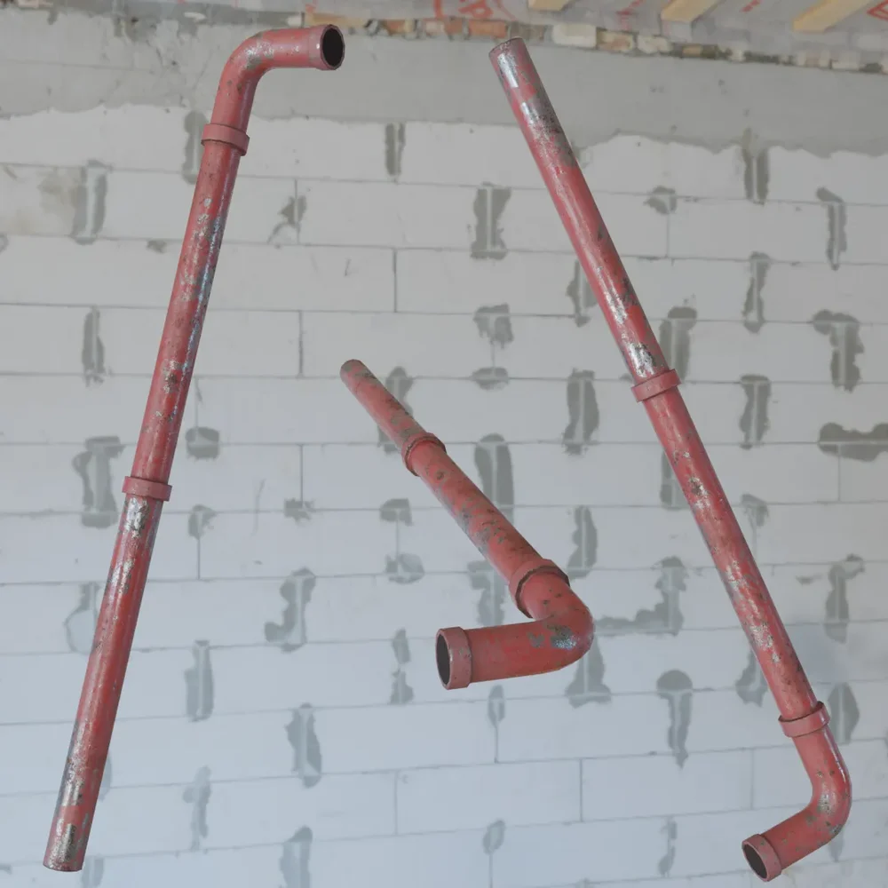 Red Rusty Metal Pipe (Low Poly)