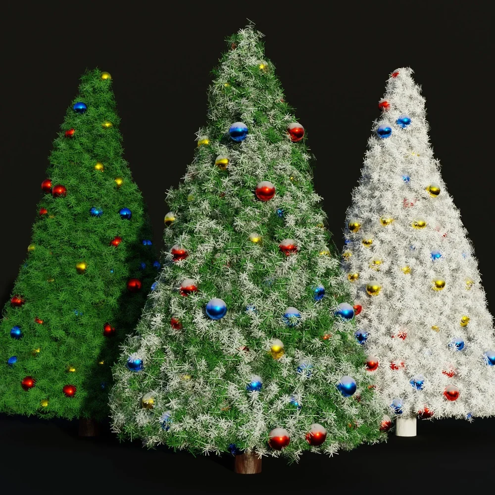 Procedural Christmas Tree With Snow