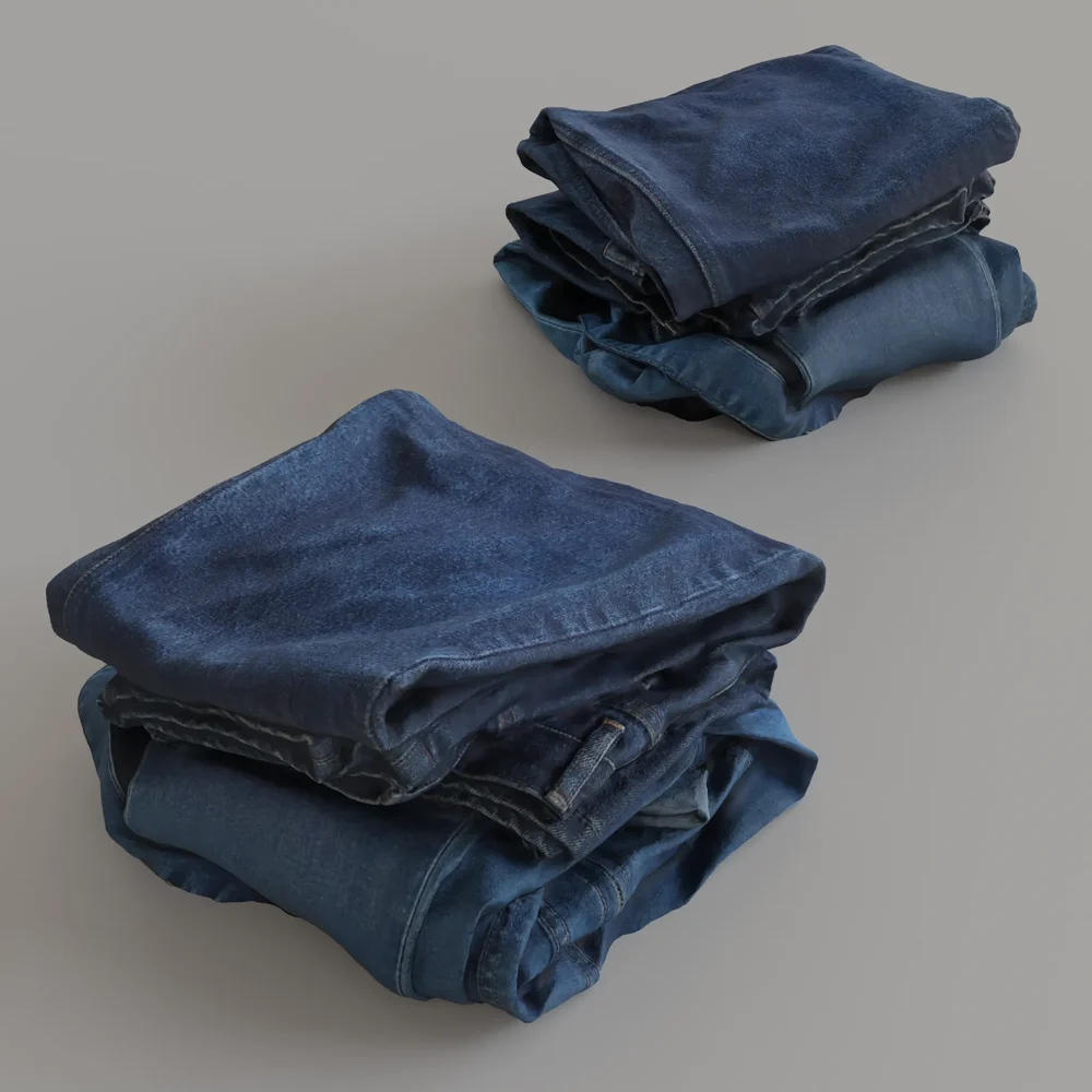 Stack Of Folded Garments Jeans