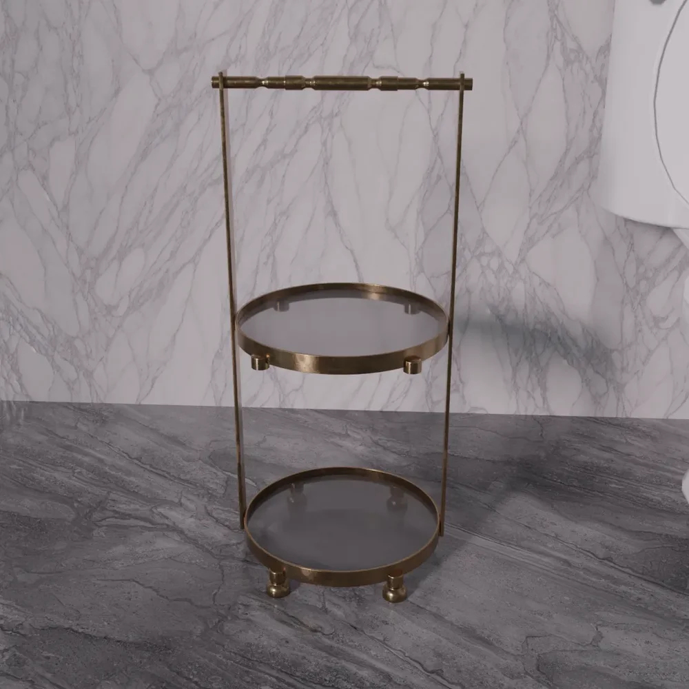 Double Round Glass Tray