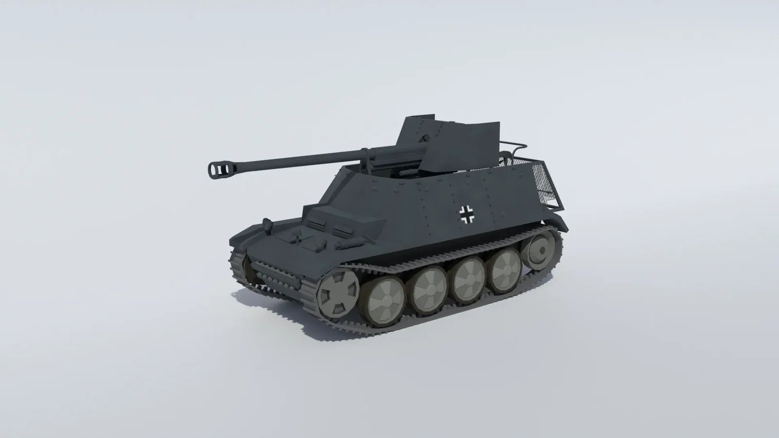 Low Poly Sdkfz 132 Marder Ii Tank
